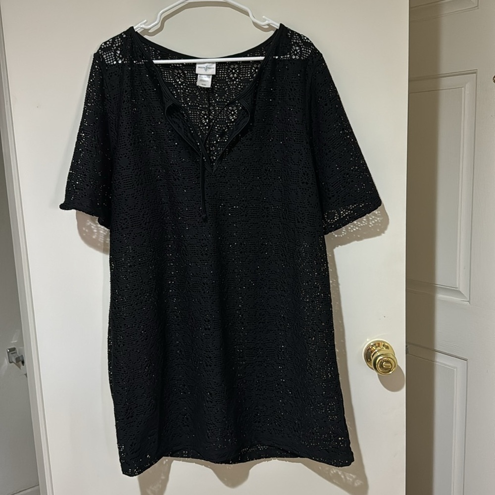 Jaclyn Smith Black Lace XL Swim Cover up
